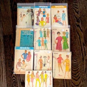 10 Vintage Sewing Patterns 1960’s 1970’s 32” bust